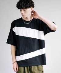 Rocky Monroe/Tシャツ 5分袖 ライン切替 メンズ レディース カットソー オーバーサイズ ビッグシルエット クルーネック カジュアル シンプル リラックス 13591/506067141