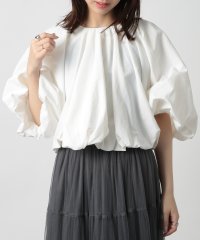 MAISON BREEZE/メゾンブリーズ MAISON BREEZE 【MAISON BREEZE reveur】ショートバルーンスリーブ ラウンドネック ギャザー プルオーバー トップ/505957609