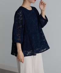Ranan/ひんやり！シアー素材6分袖ペプラムブラウス/505966697