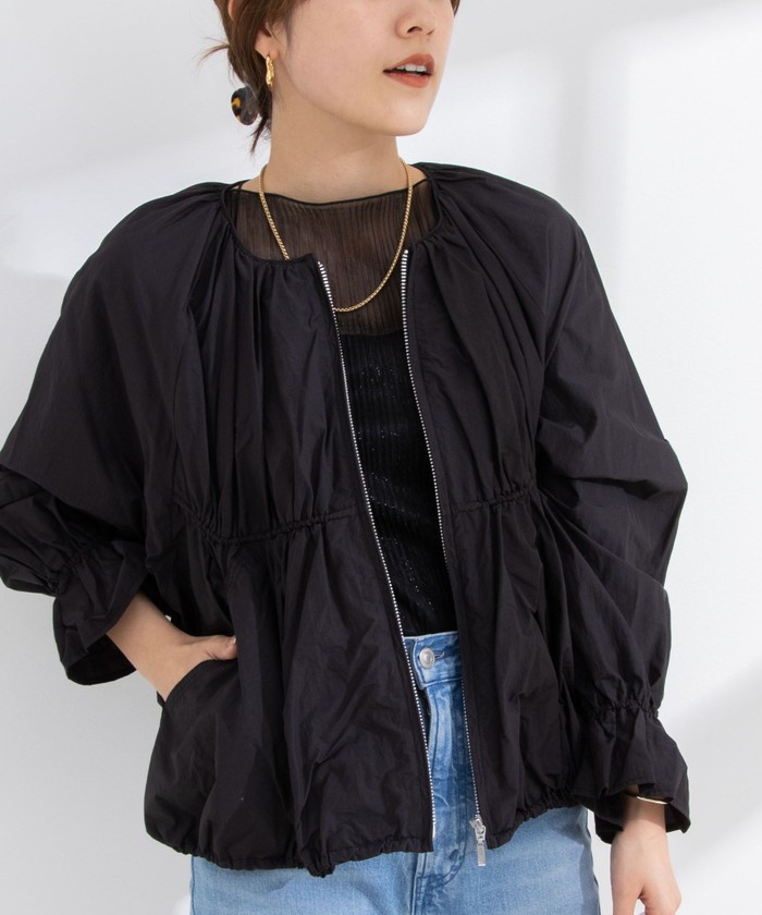 ノーリーズ シアータフタ袖口フリルブルゾン セール 30%OFF】シアータフタ袖口フリルブルゾン(506056336