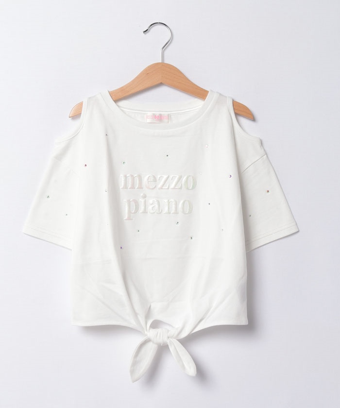 エブリン メゾピアノ デビリーちゃん ラインストーン Tシャツ セール 30%OFF】メゾピアノ mezzo piano エンボス箔ロゴ ライン