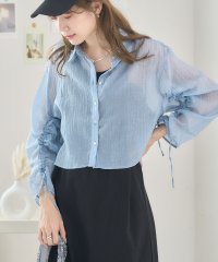  GROWINGRICH/[トップス]クロップド丈 袖シャーリング シア―シャツ[231109]/506063171