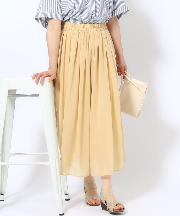 お値下げ！DESOL レディース スカート 3L ベージュ 7555 ゴム付き3L/4L 】ストレッチカーゴスカート(丈長め) アンダー