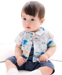 fillot de bebe reduction/【お揃い】【BeBeコラボ】2点セット クルーズプリントシャツ&ロンパース(60/506077236