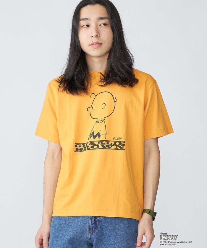 ウィンダンシー WIND AND SEA ×PEANUTS プリントシャツ WDS-21-PEANUTS-03 オレンジ サイズ：M WIND AND SEA（ウィンダンシー）の「WIND AND SEA ウィン