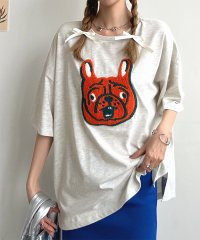 futier land/ガオー犬相良刺繍BIGTシャツ/506077919