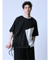 semanticdesign/配色レースアップ クルーネック半袖Tシャツ メンズ Tシャツ カットソー カジュアル インナー トップス ギフト プレゼント/506079055