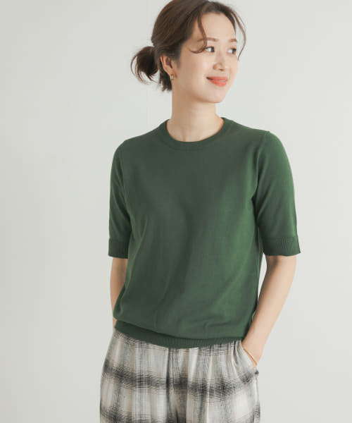 新品タグ付き　『UR TECH ひやサラクール』コットンハーフスリーブKNIT UR TECH ひやサラクール』コットンハーフスリーブKNIT｜アーバン