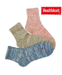 TopIsm/Healthknit ヘルスニット 3足セット ジャガード スラブ ボーダー ライン入り スニーカーソックス クォーターソックス ショートソックス メンズ靴下/504347294