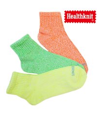 TopIsm/Healthknit ヘルスニット 3足セット ジャガード スラブ ボーダー ライン入り スニーカーソックス クォーターソックス ショートソックス メンズ靴下/504347294