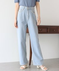 BLUEEAST/ブルーイースト BLUEEAST パール付きハイウエストデニムパンツ/505400386