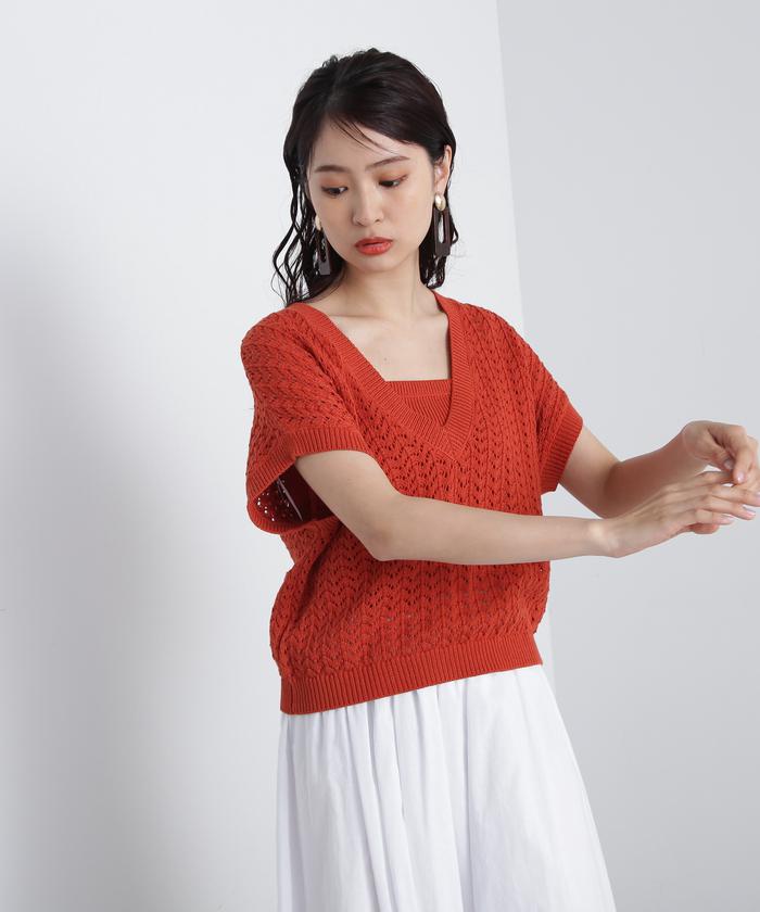 N.Natural beauty basic - ビスチェニット エクリュの通販 by ち