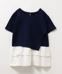 MAC HOUSE(kid's)/マックハウス Mac－House NAVY ネイビー ポンチ素材 フェイクレイヤードチュニック KMH241019/506064480
