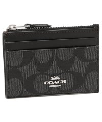 COACH/コーチ アウトレット パスケース 小銭入れ コインケース シグネチャー ブラック グレー レディース COACH 88208 SVTSQ/506080610