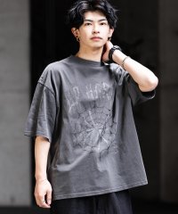 Rocky Monroe/プリントTシャツ 半袖 メンズ レディース カットソー ビッグシルエット オーバーサイズ クールネック スカル イーグル ラビット ハンド 蜘蛛 ロゴ カジュア/506080704