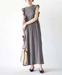 e-zakkamaniastores/ワイドリブ フリルショルダー ロングワンピース/506080983