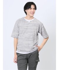 m.f.editorial/段染め フェイクキーネック半袖Tシャツ メンズ Tシャツ カットソー カジュアル インナー トップス ギフト プレゼント/506081059