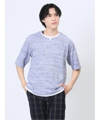 m.f.editorial/段染め フェイクキーネック半袖Tシャツ/506081059