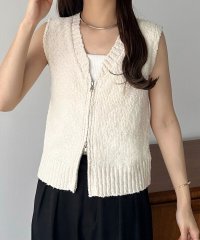 callautia/カラウティア callautia callautia ブークレダブルジップノースリーブニット/506081103
