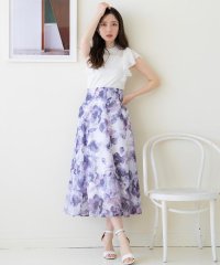 SWINGLE/オリジナル水彩ぼかしフラワーフレアスカート/506081815