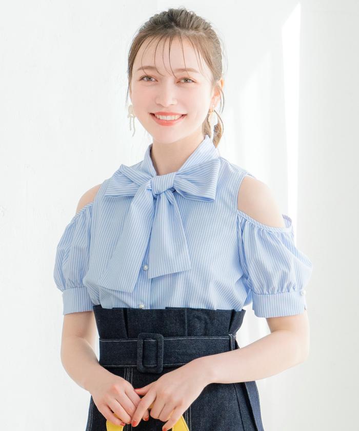 【早い者勝ち】 ラブティックボンボン チュールオープンショルダーブラウス La boutique BonBon - 【早い者勝ち】 ラブティックボンボン
