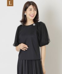 TO BE CHIC(L SIZE)/【L】シルケットポンチ袖チュール プルオーバーカットソー/506062528