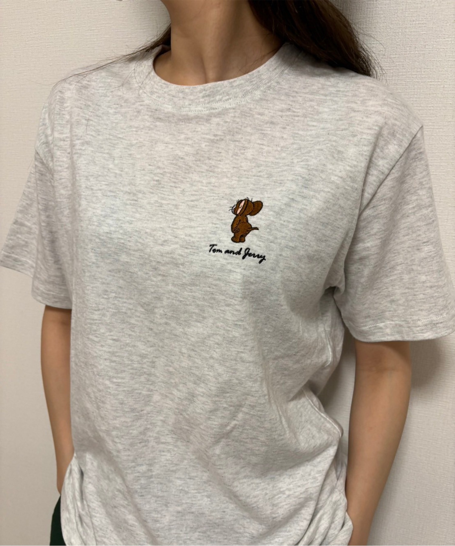 TOM & JERRY/トムとジェリー】天竺ワンポイント刺繍 半袖クルー