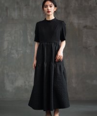 DRESS+/ドレスプラス DRESS+ 2素材ドッキングワンピース 半袖 ロング丈/506081251