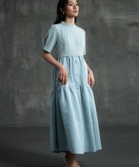 DRESS+/ドレスプラス DRESS+ 2素材ドッキングワンピース 半袖 ロング丈/506081251