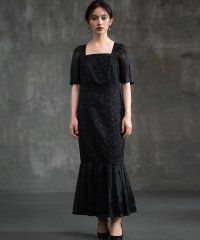 DRESS+/パーティードレス 2素材ドッキングワンピース/506081252