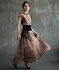 DRESS+/ドレス 切り替えレースワンピース 総レース 結婚式/506081253