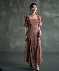 DRESS+/レースワンピース ロングフレアワンピース 総レース/506081254