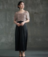 DRESS+/ドレスプラス DRESS+ ワンピース ドレス 結婚式 異素材ドッキング/506081258