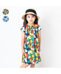 moujonjon/【子供服】 moujonjon (ムージョンジョン) ボタニカル柄レーヨン半袖ワンピース 90cm～140cm M42312/506082321