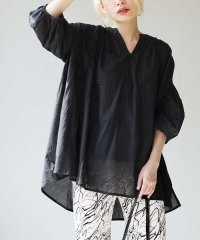 e-zakkamaniastores/シアー スキッパー チュニックブラウス/506082465