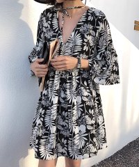 Amulet/アミュレット Amulet ボタニカル柄チュニック レディース 10代 20代 30代 韓国ファッション カジュアル トップス 春 夏 秋 おしゃれ リボン 花/506083143