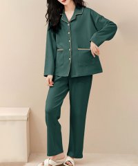 Amulet/アミュレット Amulet バイカラールームウェアセット レディース 10代 20代 30代 韓国ファッション カジュアル かわいい 長袖 部屋着 パジャマ ウ/506083144