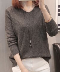 Amulet/アミュレット Amulet バックフェイクボタンニット レディース 10代 20代 30代 韓国ファッション 春 秋 カジュアル 長袖 シンプル おしゃれ 春 /506083145