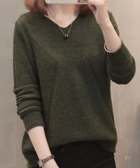 Amulet/アミュレット Amulet バックフェイクボタンニット レディース 10代 20代 30代 韓国ファッション 春 秋 カジュアル 長袖 シンプル おしゃれ 春 /506083145