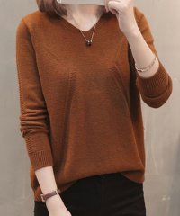 Amulet/アミュレット Amulet バックフェイクボタンニット レディース 10代 20代 30代 韓国ファッション 春 秋 カジュアル 長袖 シンプル おしゃれ 春 /506083145