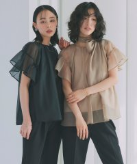 RUIRUE BOUTIQUE/ルイルエブティック RUIRUE BOUTIQUE オーガンジーフレアトップス＆シークレットゴム・スリムテーパードパンツ（ボウタイ付き）/506083453
