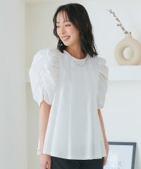 RUIRUE BOUTIQUE/【異素材MIX】ボリュームスリーブ・フレアTシャツ(T1385)/506083454