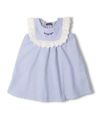 moujonjon/【子供服】 moujonjon (ムージョンジョン) ストライプ柄レース付きワンピース 90cm～140cm M42311/506084246