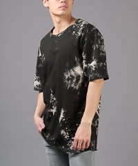 LUXSTYLE/タイダイ染め天竺ダメージ加工半袖Tシャツ/バーニングショー 半袖Tシャツ メンズ Tシャツ 春夏 タイダイ染め ムラ染め 総柄/506085319