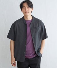 ikka/シャドーストライプオープンカラーシャツ/505825314