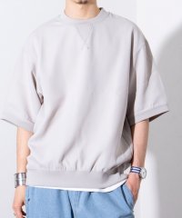 GLOSTER/【GLOSTER/グロスター】フクレ2重織 前Vガゼット リラックスTシャツ/506039019