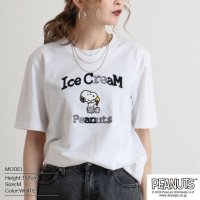  PEANUTS/ピーナッツ PEANUTS スヌーピー Tシャツ 半袖 刺繍 トップス SNOOPY PEANUTS/506084986