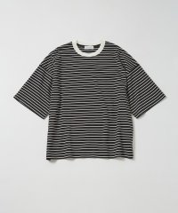 ADAM ET ROPE'/スーピマコットン 32Gポンチ ロイヤルクール オーバーサイズ ボーダー Tシャツ/506091614