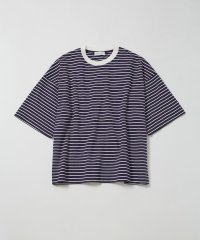 ADAM ET ROPE'/スーピマコットン 32Gポンチ ロイヤルクール オーバーサイズ ボーダー Tシャツ/506091614