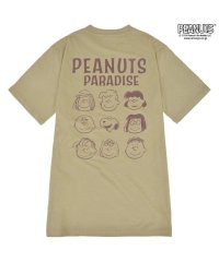  PEANUTS/ピーナッツ PEANUTS スヌーピー ピーナッツ Tシャツ トップス 半袖 バック プリント 刺繍 SNOOPY PEANUTS モスオレンジ LL/506091632